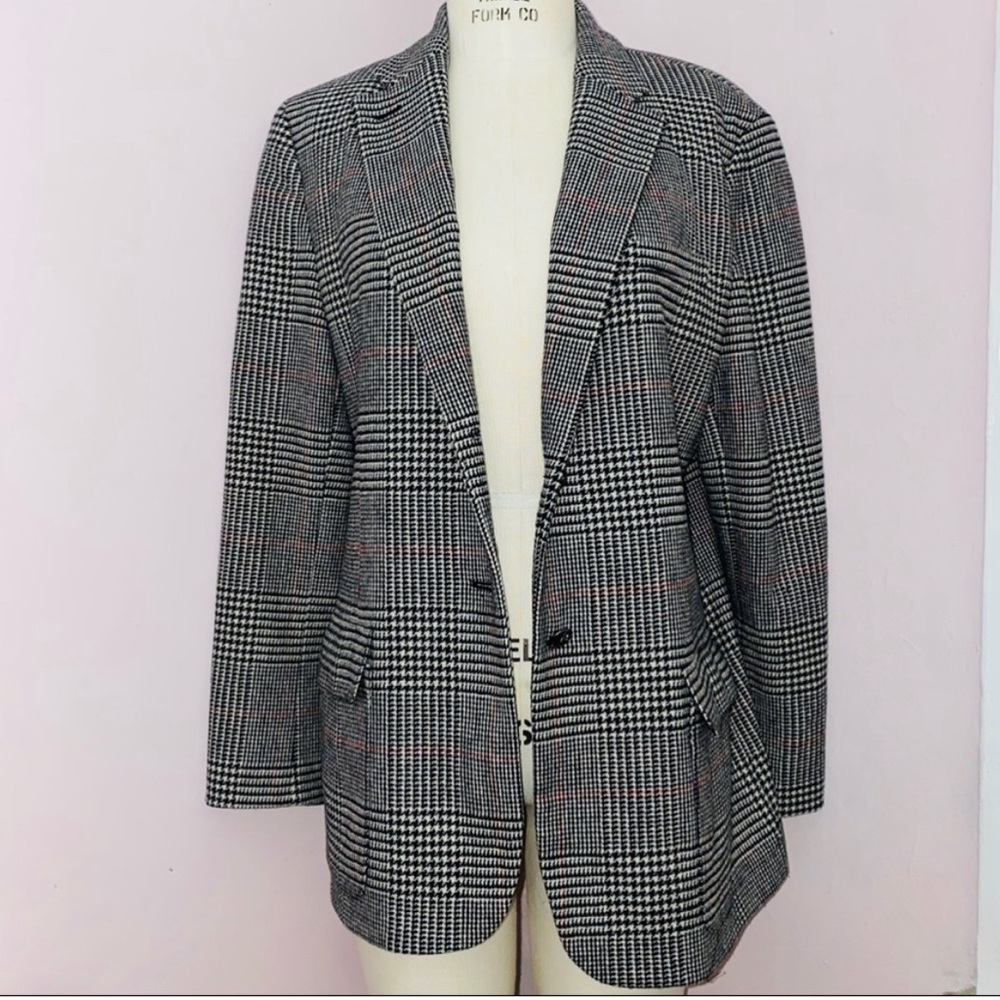 Lauren by Ralph Lauren Lambswool Houndstooth Blazer Size 12